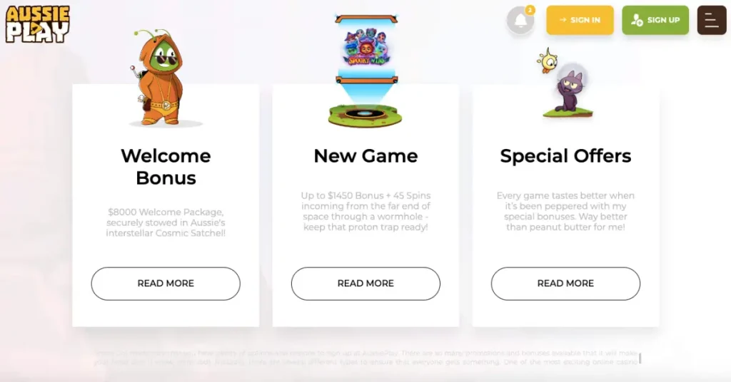 New Aussie Play Casino Bonuses