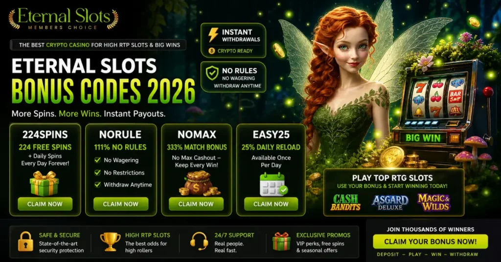 Eternal Slotes Bonus Codes 2026