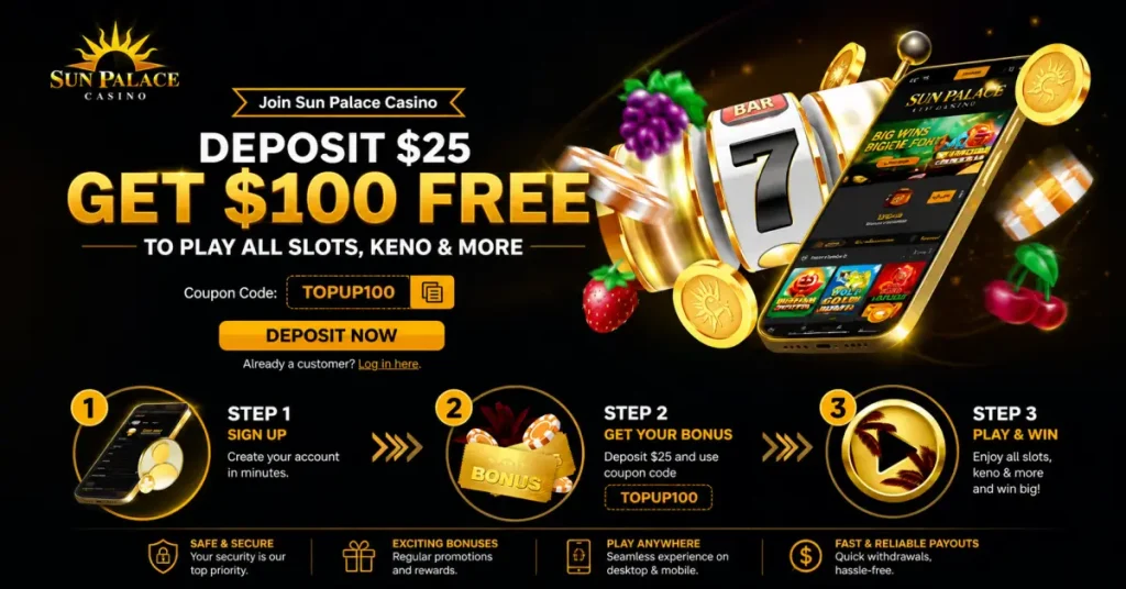 Sun Palace Casino promotion for new players